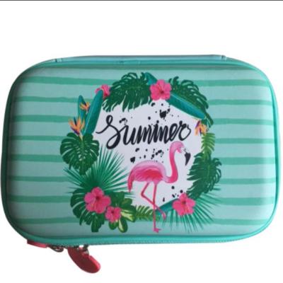 China Wholesale Large Capacity Flamingo Design 3D EVA Funny Hardtop Pencil Pouch Case Eco-friendly For Teenagers, Stationery PU School Pencil Bag for sale