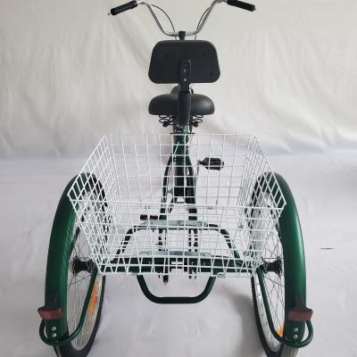 China Large adult tricycle factory 20 inch 24 inch 26 inch old force adult pedal tricycle with basket loading for sale