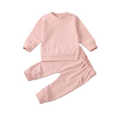 China Newborn Casual Baby White Clothes Kids Fall Lounge Wear Sets Boys Home Use Cotton Pajamas for sale