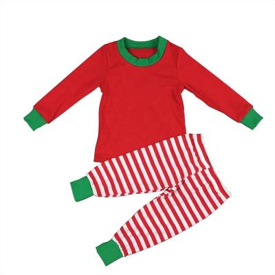 China Wholesale Breathable Boutique Kids Winter Cotton Christmas Pajamas Rts Red and White Stripe Family Matching Pajamas for sale