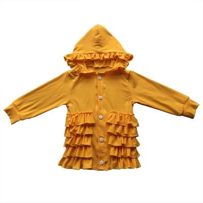 China Wholesale viable baby girl clothes 2021 baby long sleeves winter fall cotton ruffle jacket kids button up hoodies coat for sale