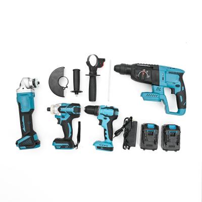 China Repair China Manufacture Electric Hammer Drill Angle Grinder Cordless Wrench Kits Double Batteries Brushless Sets for sale