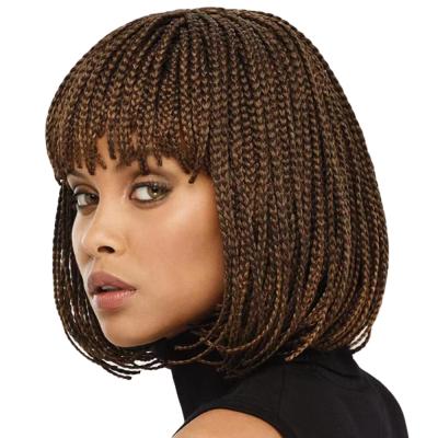 China Super Wave Braided Wig European And American Full Wig Female Short Bob Wig With Synthetic Head for sale