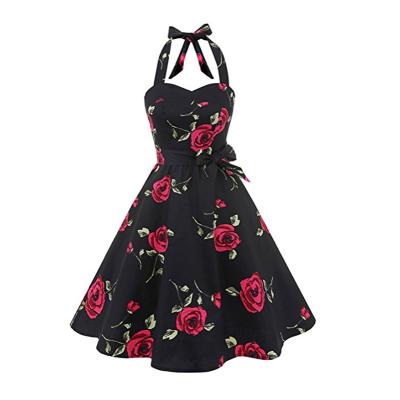 China High Breathable Cotton And Polyester Size A Line Dress Printed Big Pendulum Lady Dress Vintage Dress for sale