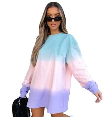 China Anti-wrinkle the new 2020 autumn women's blouse and dress are long-sleeved soft round-necked hoodie for sale