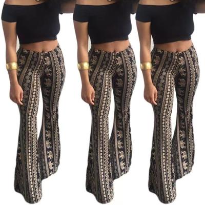 China 2019 New Anti-Wrinkle Women's Trousers Boho Style Flared Pants Gaiters Lightweight for sale