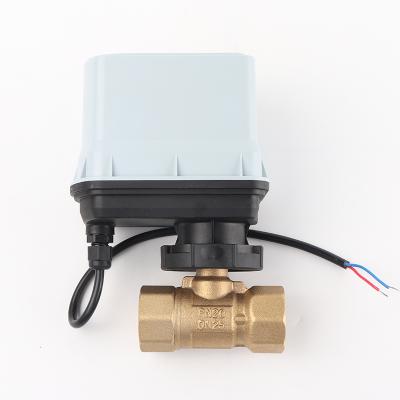 China The latest AC220V home kitchen high quality brass couple DN25 electric large ball valve for sale