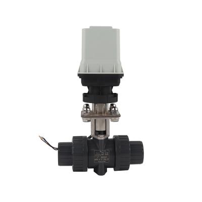 China Latest Home Kitchen Three-Wire Electric Actuator Two-Control With One Inch UPVC Two-Way Ball Valve For Water System for sale