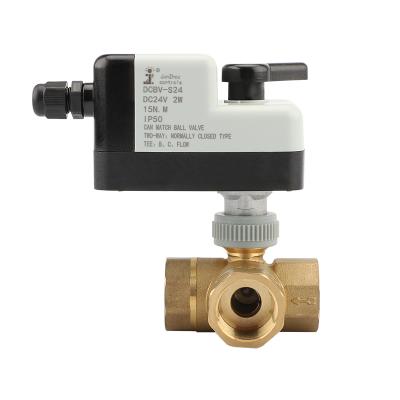 China Home Supply Brass Ball Valve Manufacturer Kitchen DN20 3way Electric Actuator for sale