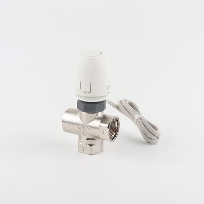 China Home Electric Heating Kitchen Water System Shut Off Valve DN20 Tee Nickel Plating for sale