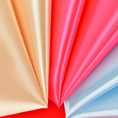 China 50*75 Polyester Satin AC Coating Tear-Resistant Umbrella Preparing Box Pouch Bag Purse Lining Fabric for sale