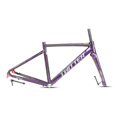 Κίνα 700C μέσω του κοκκίνου Frameset ποδηλάτων αμμοχάλικου κραμάτων αξόνων με το φρένο δίσκων προς πώληση