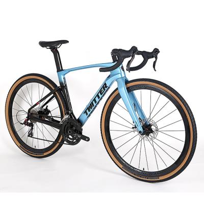 China 24 Speed 700*40C Carbon Fiber Gravel Bike Road Racing Disc Brake Bike for sale