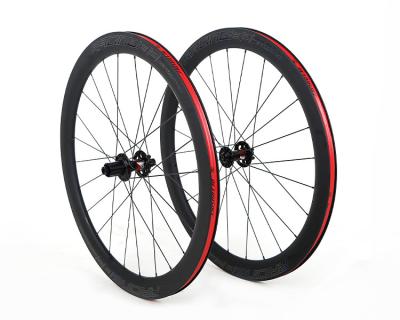 China Double Wall Carbon Fiber Wheelset 700C High Modulus Rim Brake for sale