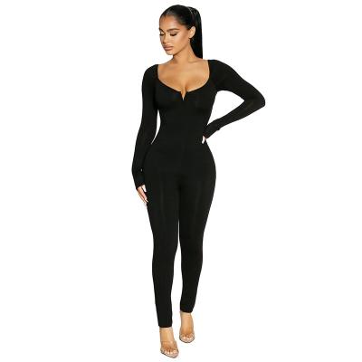 China 6407 Sources Factory Breathable OEM Sleeve Fall Long Clothes Jumpsuits With Long Pants Bodycon Sexy One Piece Rompers Outfits For Women for sale