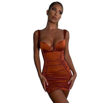 China 2022 Breathable Sexy Bodycon Women's Clothing V-Neck Mini Dresses 9558 OEM Factory Source Women's Casual Dresses for sale