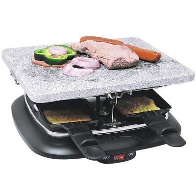 China Portable Mini Raclette And Stone Grill Easily Collected With Nonstick Coated Grill Pan for sale