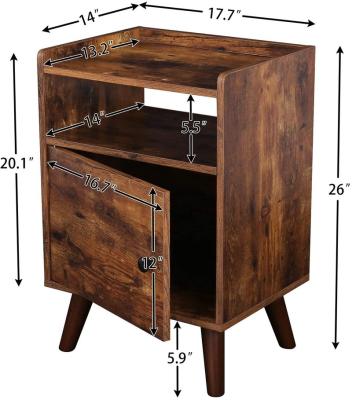 China Brown(Height)Adjustable Modern Custom Wood Frame Metal Modern Bedroom Furniture English Trunk Night Stand Stackable Night Stand for sale