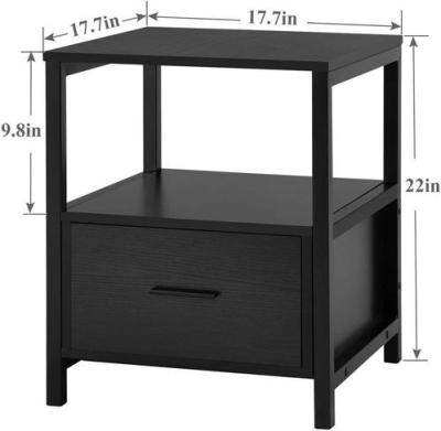 China Brown (Height) Adjustable Modern Custom Wood Frame Metal Night Stand Bedroom Furniture Stackable Night Stand for sale