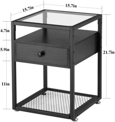 China Brown (Height) Adjustable Modern Custom Wood Frame Metal Night Stand Bedroom Furniture Stackable Night Stand for sale