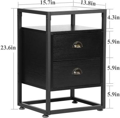 China Brown (Height) Adjustable Modern Custom Wood Frame Metal Night Stand Bedroom Furniture Stackable Night Stand for sale