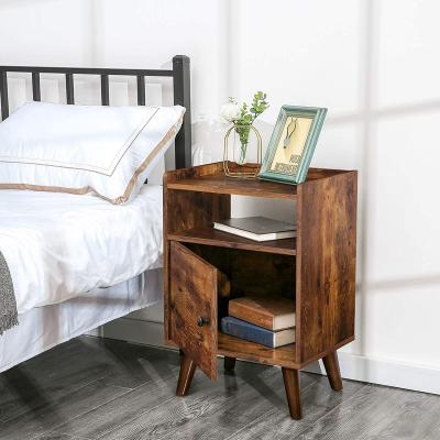 China Brown (Height) Adjustable Modern Custom Wood Frame Metal Night Stand Bedroom Furniture Stackable Night Stand for sale