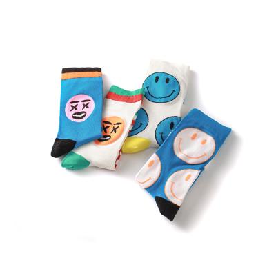 China Various New Fashion Smiley Socks Printed Custom Socks Comfortable Soft Breathable Factory Sale for sale