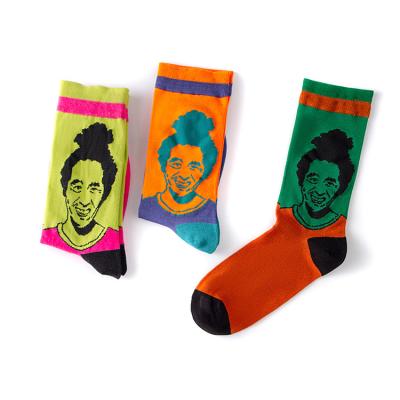 China Soft Breathable Technology Produces High Quality And Durable Use Of Various Customize Trendy Colored Head Logo Socks Of Socks for sale