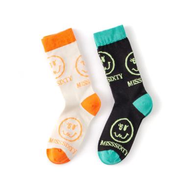 China Soft breathable technology produces high quality and durable use of smile socks from various socks manufacturing supplier for sale