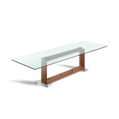 China Popular Factory Home Furniture Top Dining Table (Other) Adjustable Set Modern Design Cheap Dining Table With Tempered Glass Monaco Table for sale