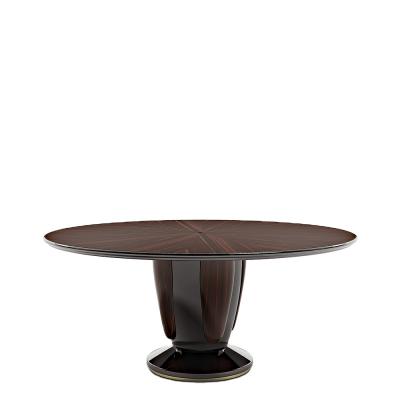 China Marble top dining table with venereed and wooden base luxury Italian style wooden table for villia dining room for sale