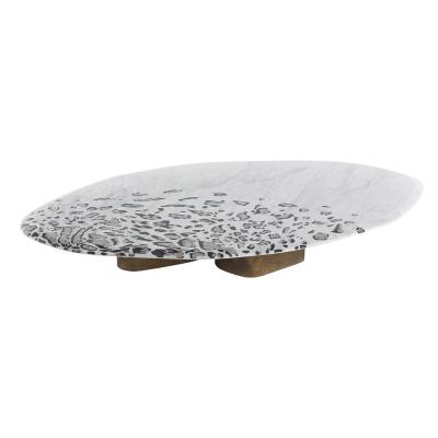 China Customizable Modern Minimalist Hotel Living Room Hotel Stainless Steel Designer Luxury Leopard Coffee Table Set for sale