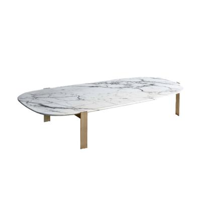 China Customizable Coffee Table With Marble Top And Gold Metal Legs Living Room Furniture Coffee Table for sale