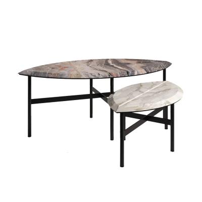 China Customizable Modern Living Room Furniture Nordic Wrought Iron Marble Coffee Table Book Coffee Table for sale