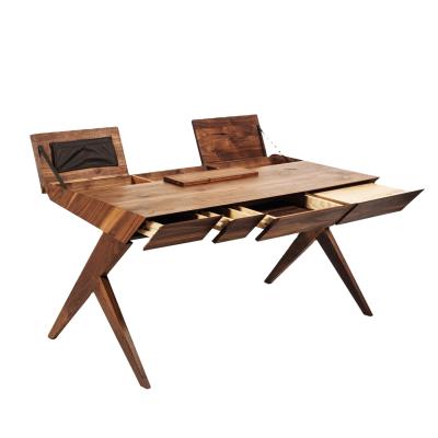 China Modern minimalist soild ash workbench table computer desk designer wooden desk extendable walnut wood for sale