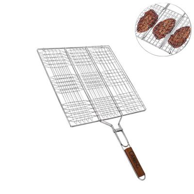 China Easily Cleaned 9 Hamburger big cooking area multi function square barbecue grill wire mesh for outdoor for sale