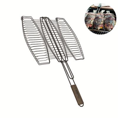 China Easily Cleaned Outdoor barbecue tool 3 in 1 design non-stick coating grilling fish basket for sale