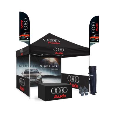 China Custom Print Advertising Logo 10x10 UV and Water Proof UV Sound and Water Proof Folding Top Tent Trade Show Marquee Event Gazebo Aluminum Canopy Roof for sale