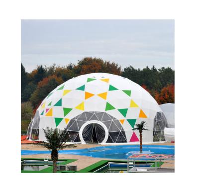 China Luxury Flame Redartant/UV-resistant/Water Proof Roof PVC Heated Eco Geodesic Dome Prefab Transparent Hotel House Tent Round Desert Dome Glamping Tent For Camping for sale