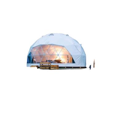 China Flame Redartant/UV-resistant/Water proof PVC Event House Camping Waterproof Prefab Geodesic Dome Tent Outdoor PVC Steel Pipes 100km/hour resistant for sale