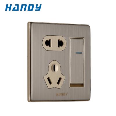 China European 10A 250v 2pin 3pin noise new design touch screen light wall switch electrical socket for sale