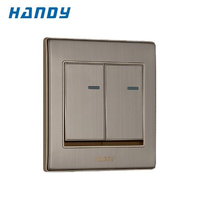 China Hot Selling Wholesale 2 Way 10A Mounted Strip 1 250v Stainless Steel Wire Drawing Lighting Wall Switch For Room for sale