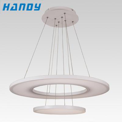 China Theme Park Modern Double Ring Round Hanging Fixtures Pendant Light for sale