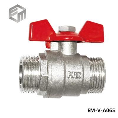 China Home Kitchen Brass Ball Valve With Iron Butterfly Handle For Plumbing Materials for sale