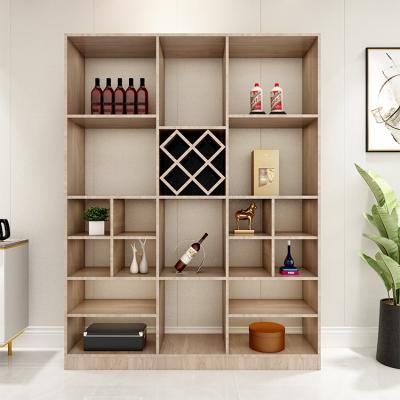 China Latest Durable Antique Wooden Rack Factory Customized Wall Mounted Wine Cabinet Counter Bar For Living Room for sale