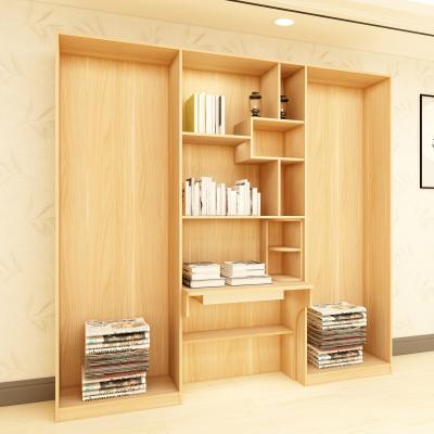 China Durable Modern Simple Unique Design Wooden Book Cabinet with 2 Large Capacity Multi-Space Storage Bookcase Home Furniture for sale