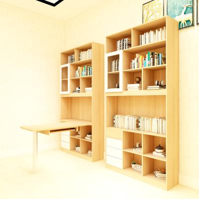 China Newest fashion design durable bedroom/wooden bookcase stand shelf solid study furniture with computer table for students/adults for sale