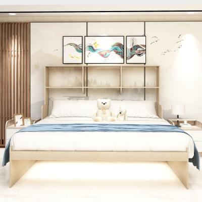 China Home Necessary 100% Brand New Storeable Bedroom Furniture Durable Solid Wood Expandable With Good Storage Function Large Wooden Beds For Sale for sale