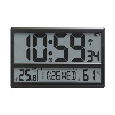 China 25mm Thick Plate Square Wall Clock with Large Display and Temperature Humidity Sensor for sale