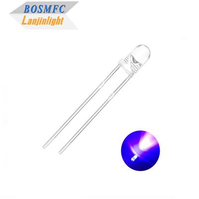 Chine 3mm F3 Dip UV LED Chip 395nm 405nm à travers le trou pour le durcissement du vernis à ongles à vendre